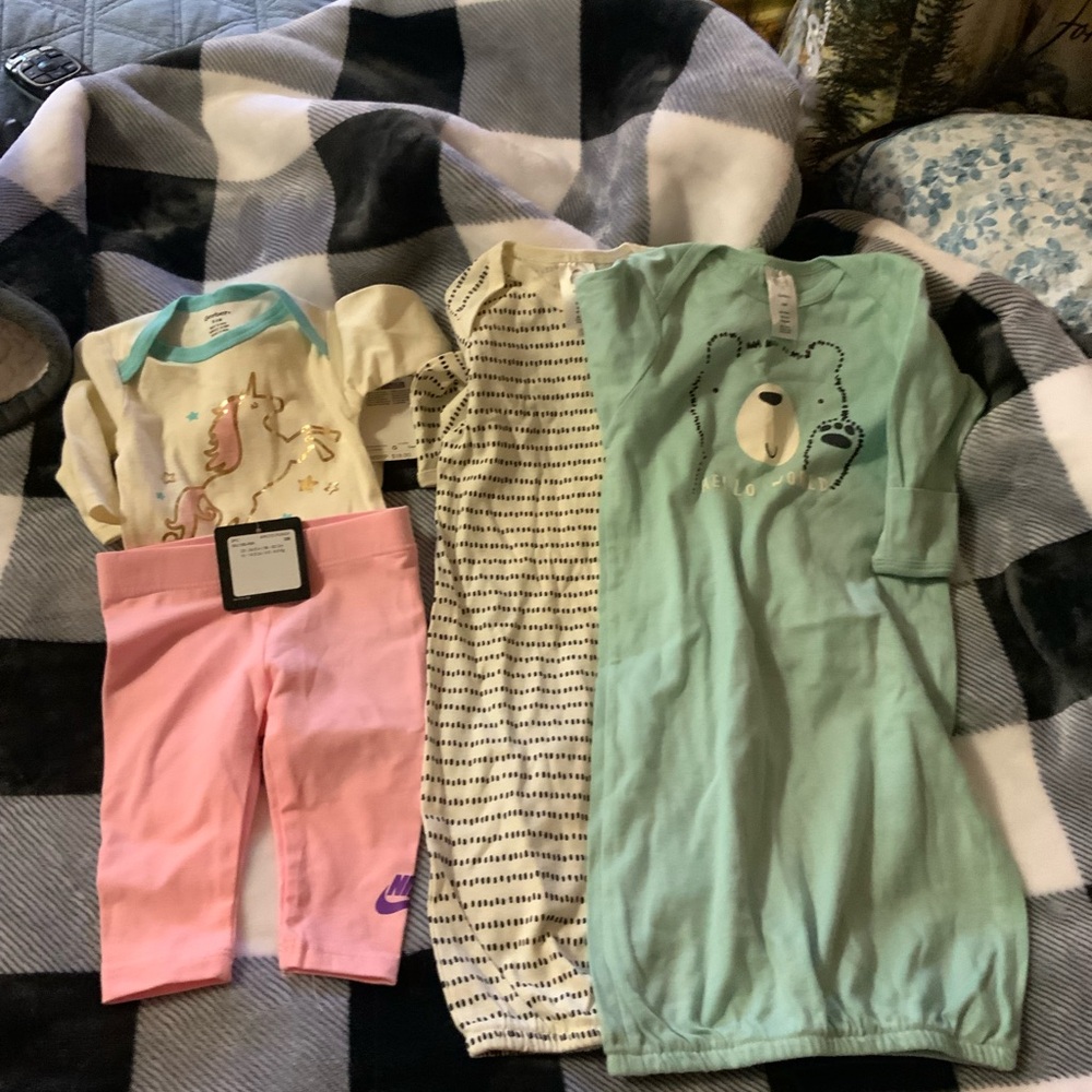 Baby girl Two sleepers,Nike pants and 1 onesie